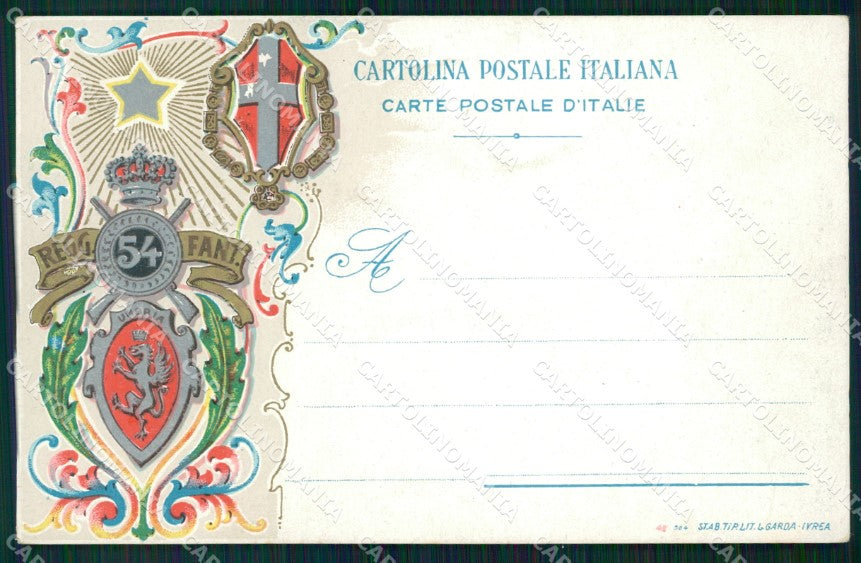 Militari Reggimentali 54º Reggimento Fanteria Inno Spartito cartolina XF5048 – fronte
