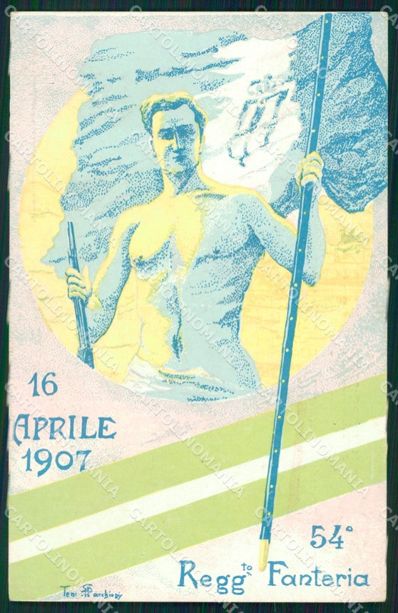 Militari 54º Reggimento Fanteria Commemorativa PIEGHINA cartolina XF5050 – fronte