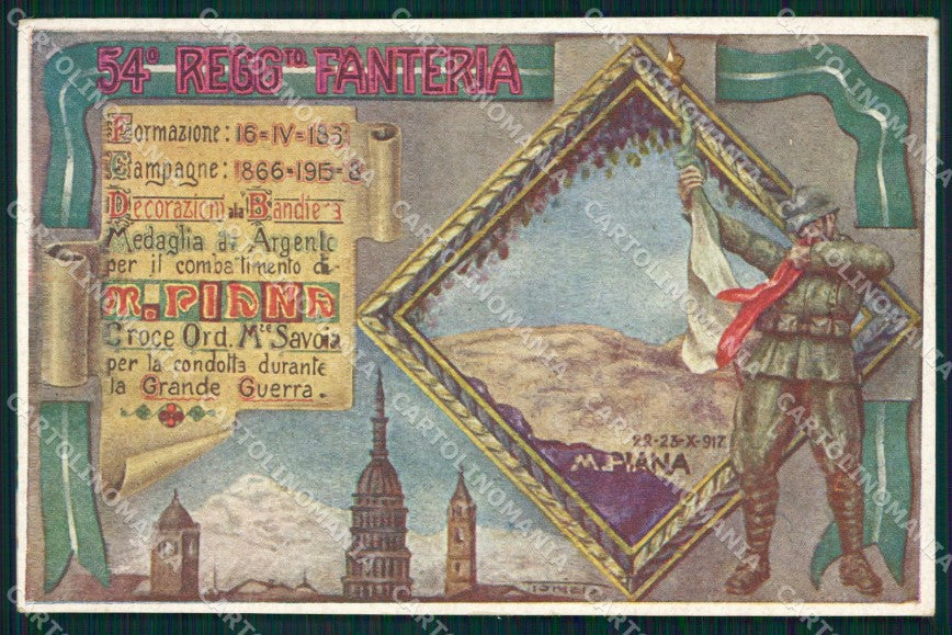 Militari Reggimentali 54º Reggimento Fanteria Novara cartolina XF5067 – fronte