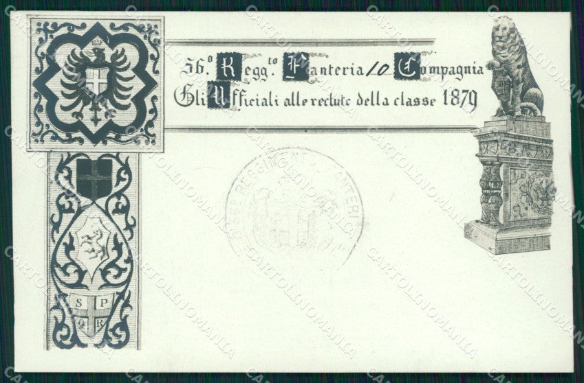 Militari Reggimentali 56º Reggimento Fanteria cartolina XF5090 – fronte