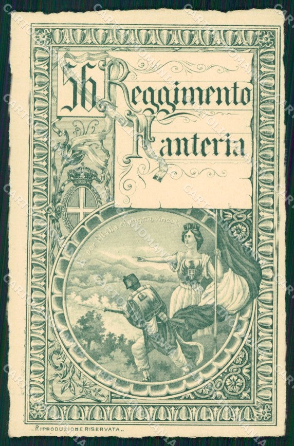 Militari Reggimentali 56º Reggimento Fanteria Brigata Marche cartolina XF5103 – fronte