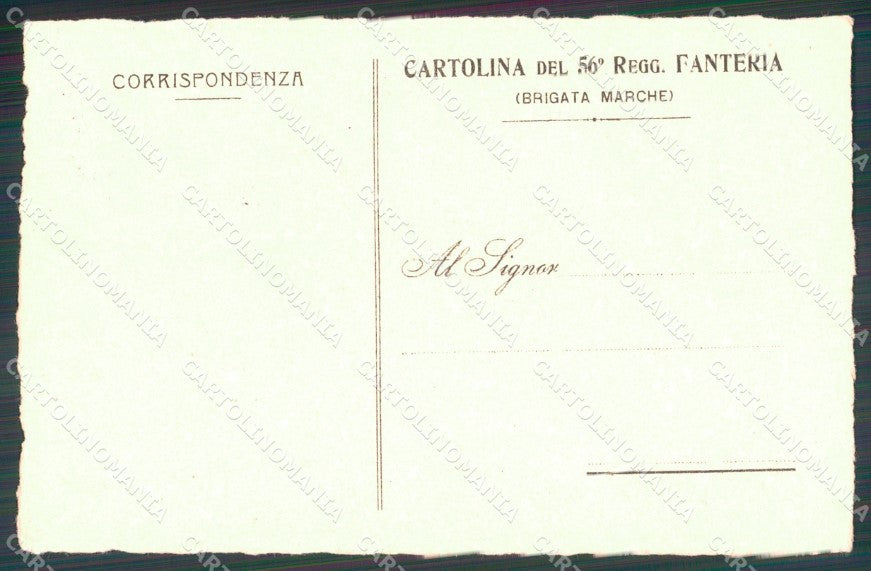 Militari Reggimentali 56º Reggimento Fanteria Brigata Marche cartolina XF5103 – retro