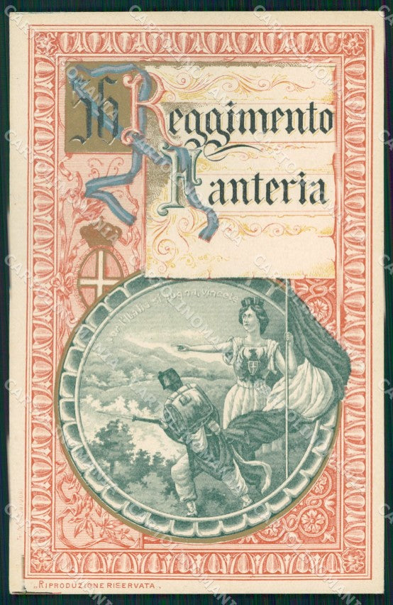 Militari Reggimentali 56º Reggimento Fanteria Brigata Marche cartolina XF5105 – fronte