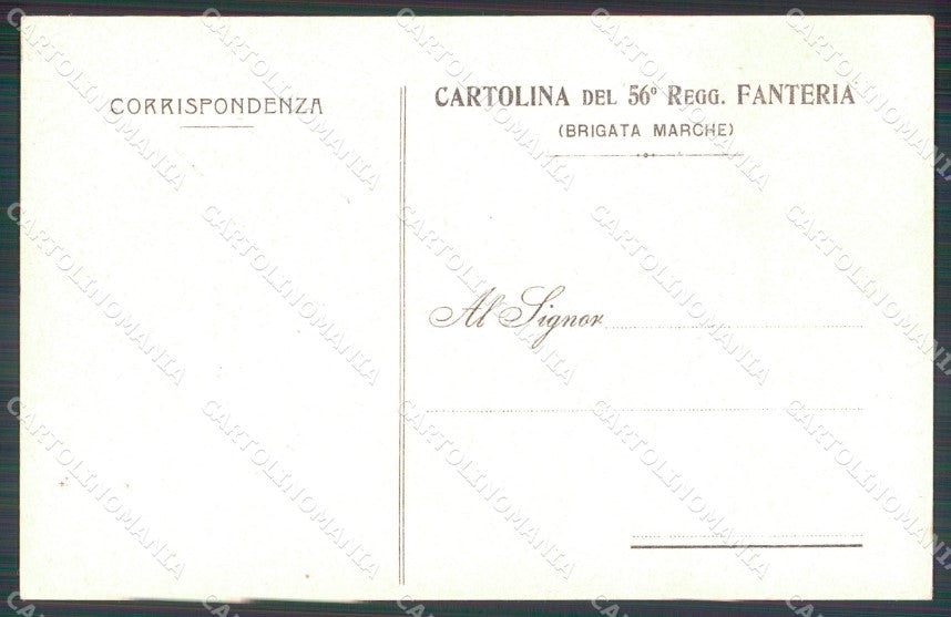 Militari Reggimentali 56º Reggimento Fanteria Brigata Marche cartolina XF5105 – retro