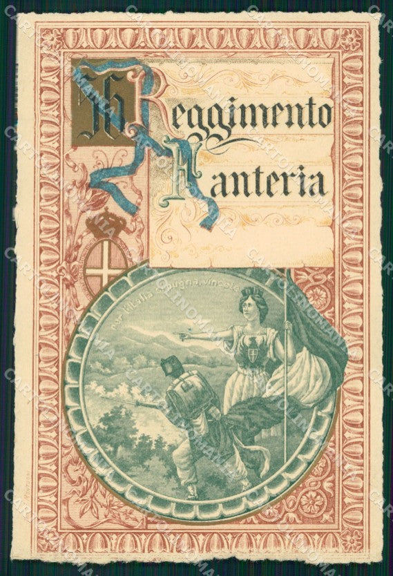 Militari Reggimentali 56º Reggimento Fanteria Brigata Marche cartolina XF5107 – fronte