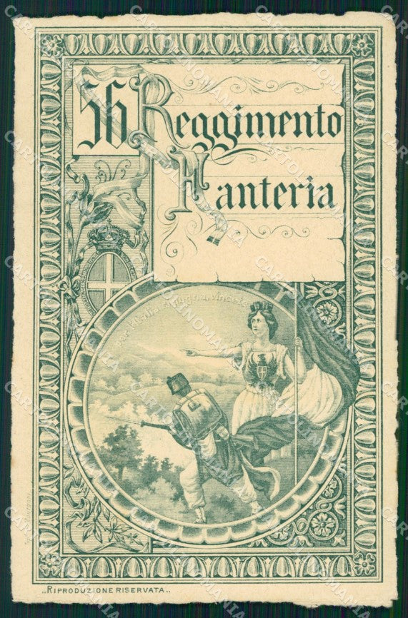 Militari Reggimentali 56º Reggimento Fanteria Brigata Marche cartolina XF5108 – fronte