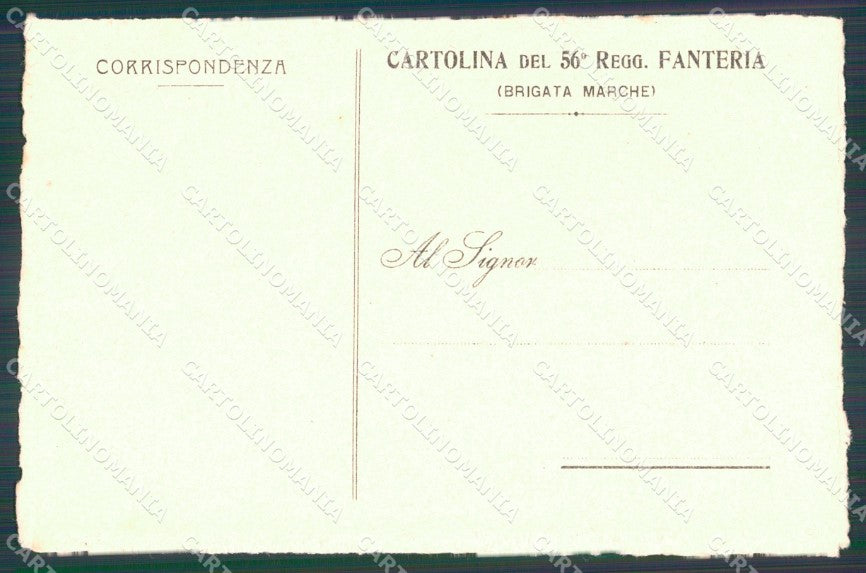 Militari Reggimentali 56º Reggimento Fanteria Brigata Marche cartolina XF5108 – retro