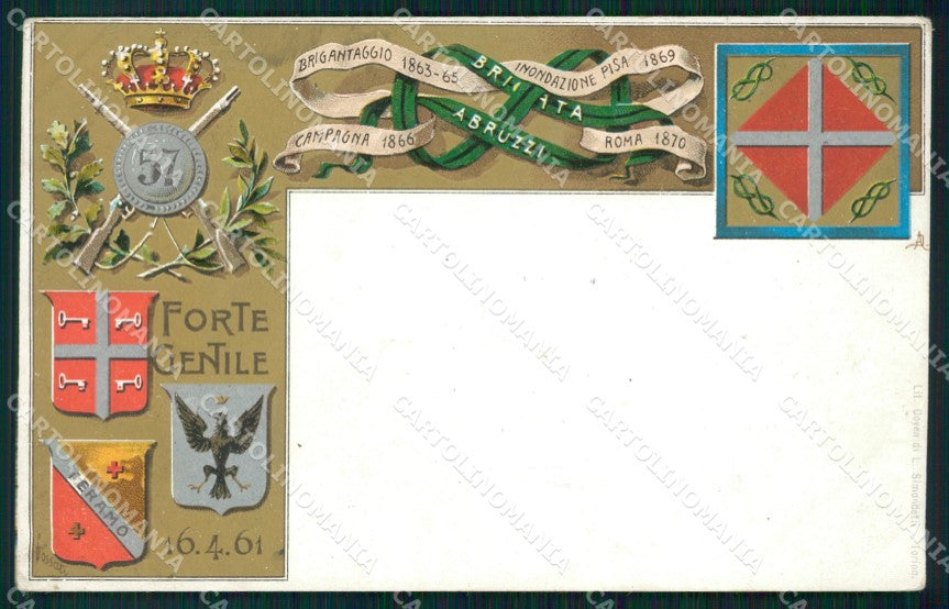 Militari Reggimentali 57º Reggimento Fanteria Teramo cartolina XF5119 – fronte