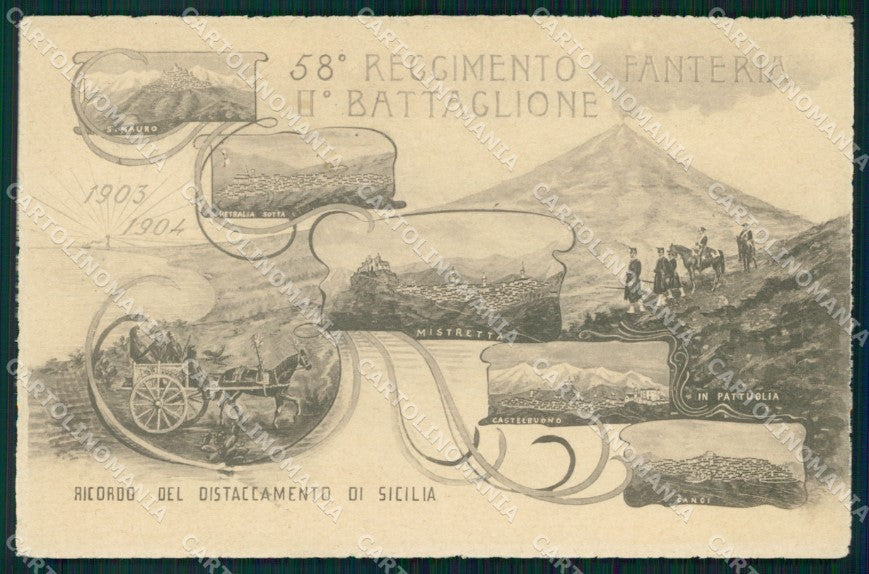 Militari 58º Reggimento Fanteria Distaccamento Sicilia cartolina XF5131 – fronte