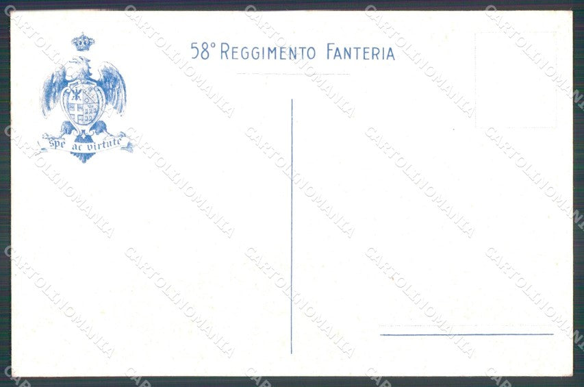 Militari Reggimentali 58º Reggimento Fanteria cartolina XF5132 – retro