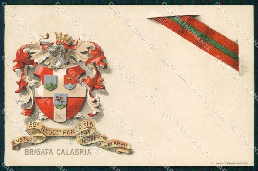 Militari Reggimentali 59º Reggimento Fanteria Brigata Calabria cartolina XF5139 – fronte