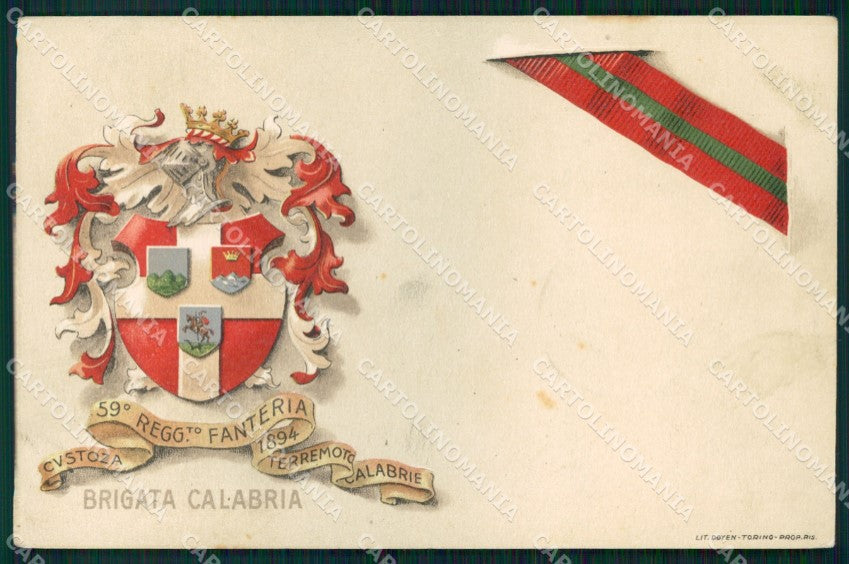 Militari Reggimentali 59º Reggimento Fanteria Brigata Calabria cartolina XF5140 – fronte
