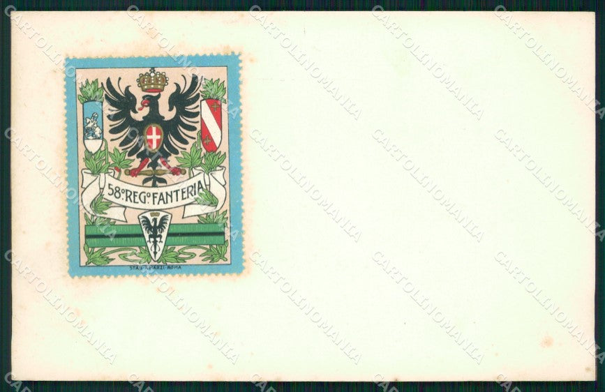 Militari Reggimentali 58º Reggimento Fanteria cartolina XF5148 – fronte