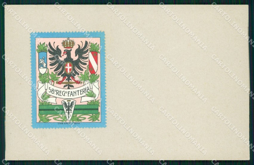 Militari Reggimentali 58º Reggimento Fanteria cartolina XF5149 – fronte
