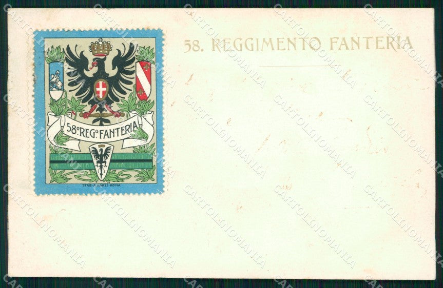 Militari Reggimentali 58º Reggimento Fanteria cartolina XF5150 – fronte