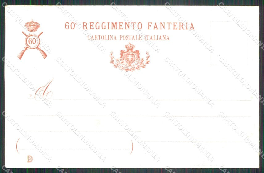 Militari Reggimentali 60º Reggimento Fanteria Brigata Calabria cartolina XF5157 – retro