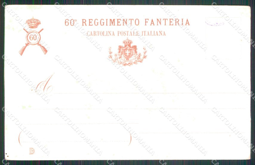 Militari Reggimentali 60º Reggimento Fanteria Brigata Calabria cartolina XF5160 – retro