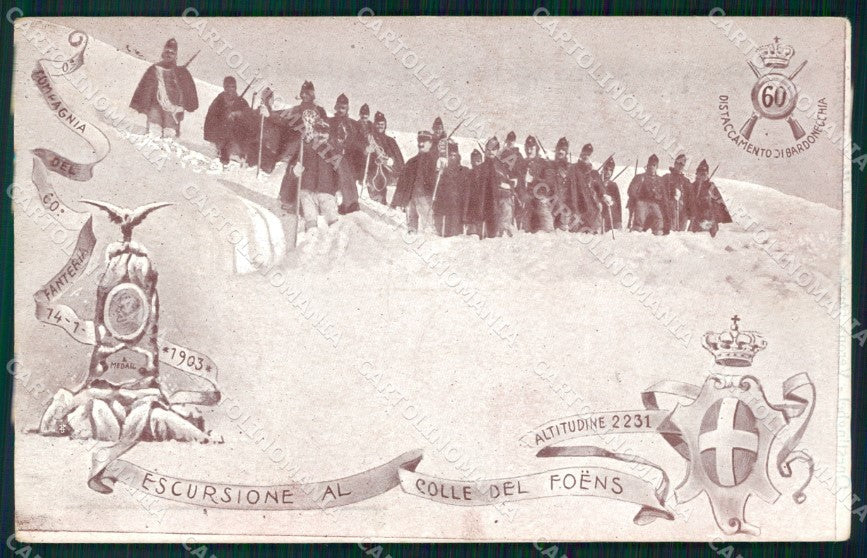 Militari Reggimentali 60º Reggimento Fanteria Colle Foens cartolina XF5174 – fronte