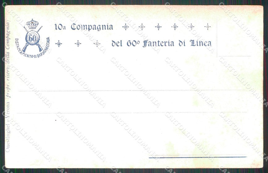 Militari Reggimentali 60º Reggimento Fanteria Colle Foens cartolina XF5174 – retro
