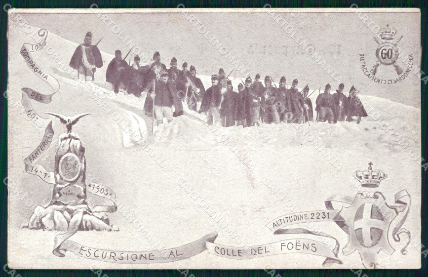 Militari Reggimentali 60º Reggimento Fanteria Colle Foens cartolina XF5175 – fronte