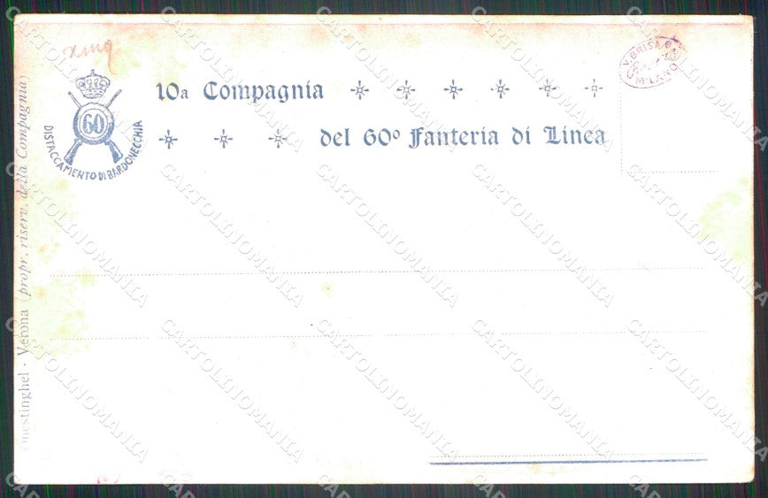 Militari Reggimentali 60º Reggimento Fanteria Colle Foens cartolina XF5175 – retro
