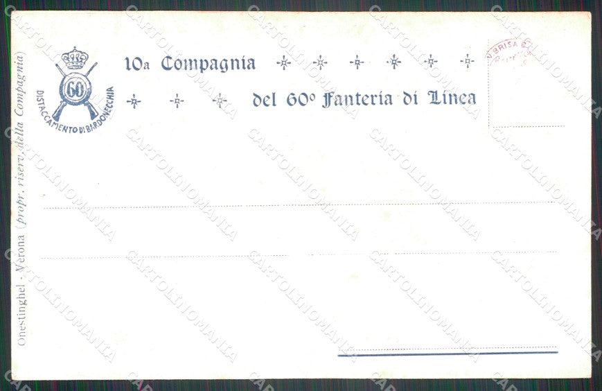 Militari Reggimentali 60º Reggimento Fanteria Colle Foens cartolina XF5176 – retro