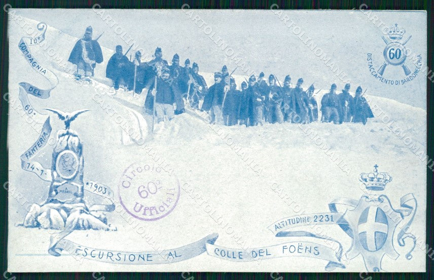 Militari Reggimentali 60º Reggimento Fanteria Colle Foens cartolina XF5178 – fronte