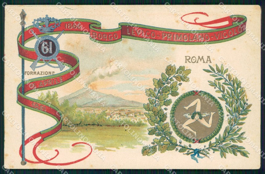 Militari Reggimentali 61º Reggimento Fanteria cartolina XF5192 – fronte