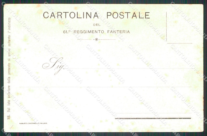 Militari Reggimentali 61º Reggimento Fanteria cartolina XF5192 – retro