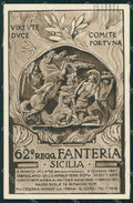 Militari Reggimentali 62º Reggimento Fanteria Sicilia cartolina XF5200 – fronte