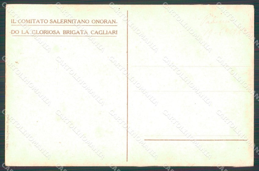 Militari 63º 64º Reggimento Fanteria Brigata Cagliari cartolina XF5222 – retro