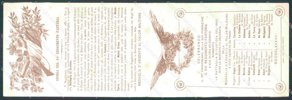 Militari Reggimentali 64º Reggimento Fanteria cartoncino XF5223 – retro