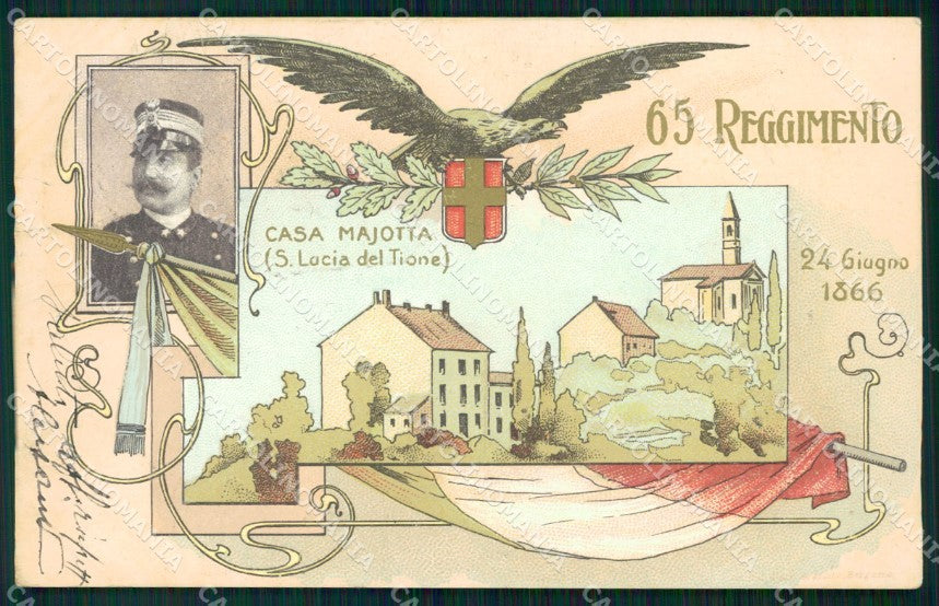 Militari Reggimentali 65º Reggimento Fanteria Santa Lucia Tione cartolina XF5228 – fronte