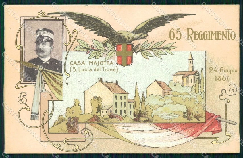 Militari Reggimentali 65º Reggimento Fanteria Santa Lucia Tione cartolina XF5230 – fronte