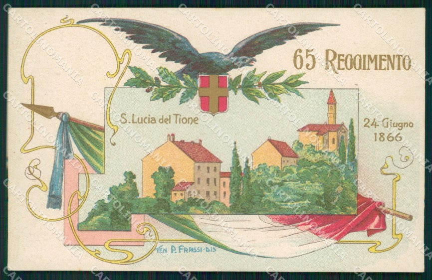 Militari Reggimentali 65º Reggimento Fanteria Santa Lucia Tione cartolina XF5231 – fronte