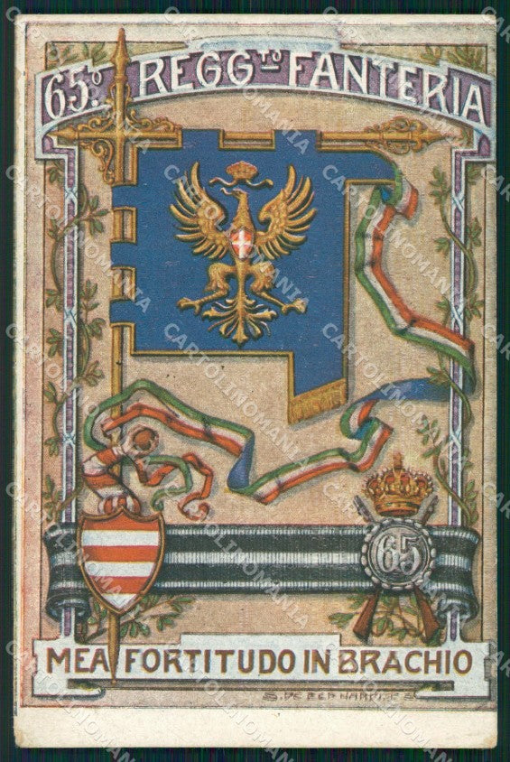 Militari Reggimentali 65º Reggimento Fanteria cartolina XF5234 – fronte
