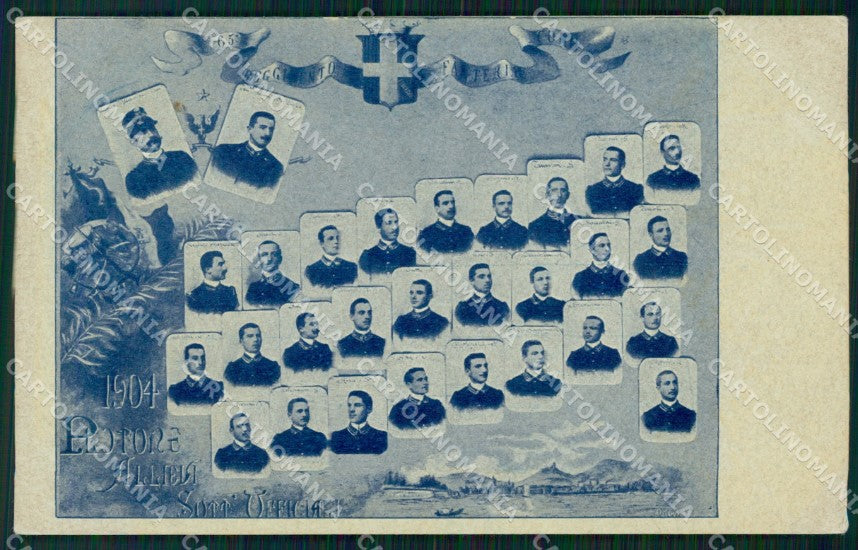 Militari 65º Reggimento Fanteria Plotone Allievi 1904 cartolina XF5238 – fronte