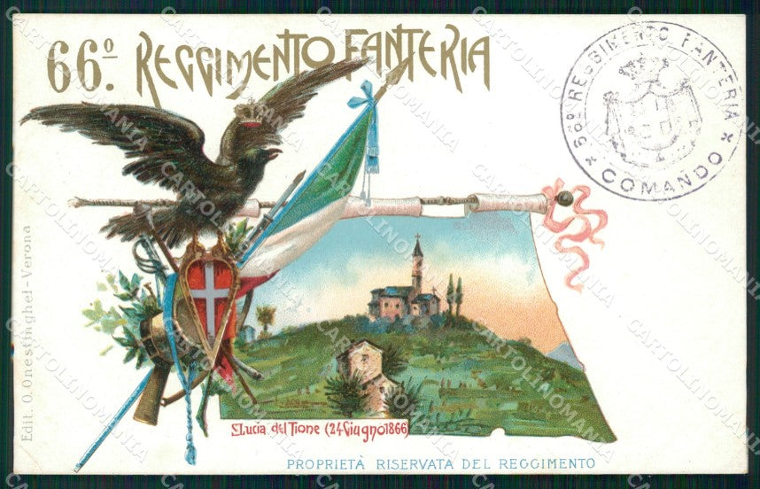 Militari Reggimentali 66º Reggimento Fanteria Santa Lucia Tione cartolina XF5240 – fronte
