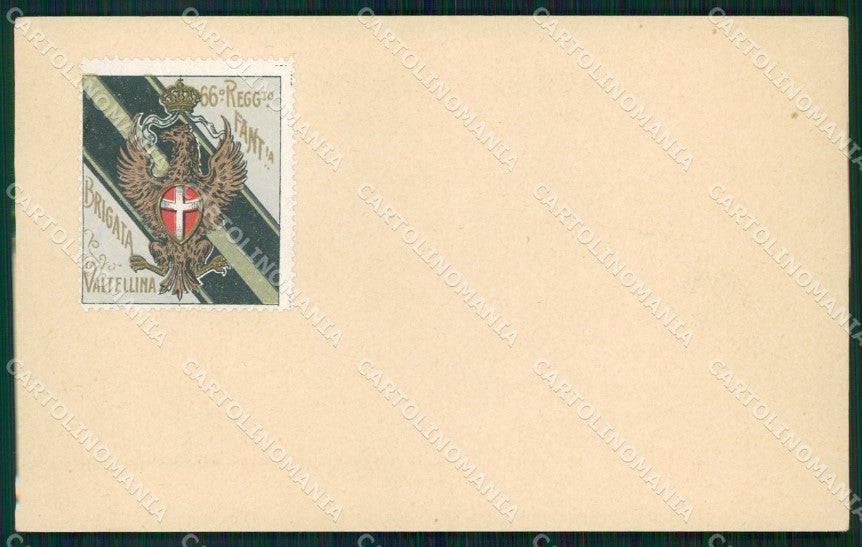 Militari 66º Reggimento Fanteria Brigata Valtellina cartolina XF5244 – fronte