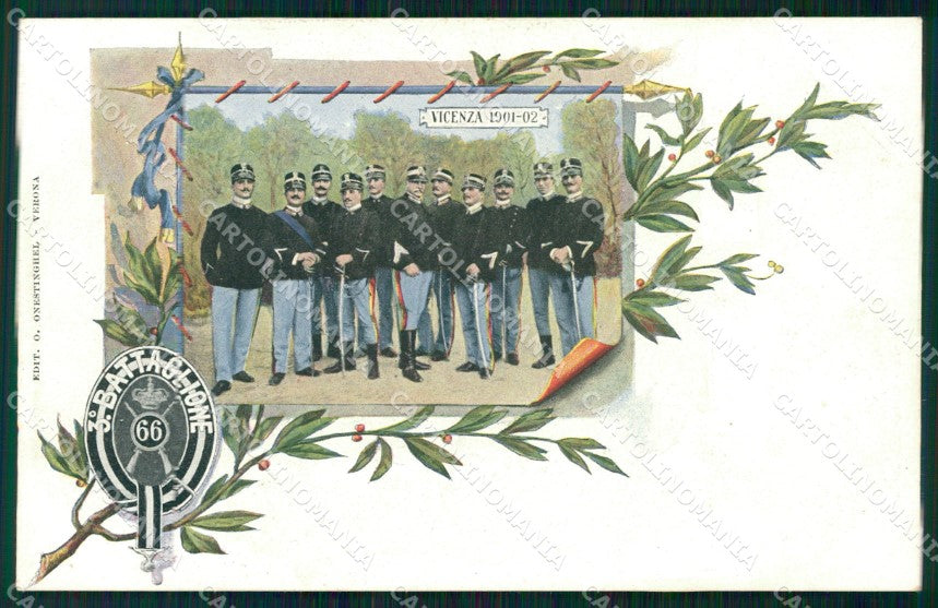 Militari Reggimentali 66º Reggimento Fanteria Vicenza cartolina XF5248 – fronte