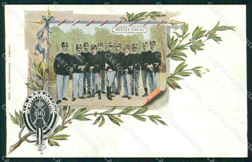 Militari Reggimentali 66º Reggimento Fanteria Vicenza cartolina XF5252 – fronte
