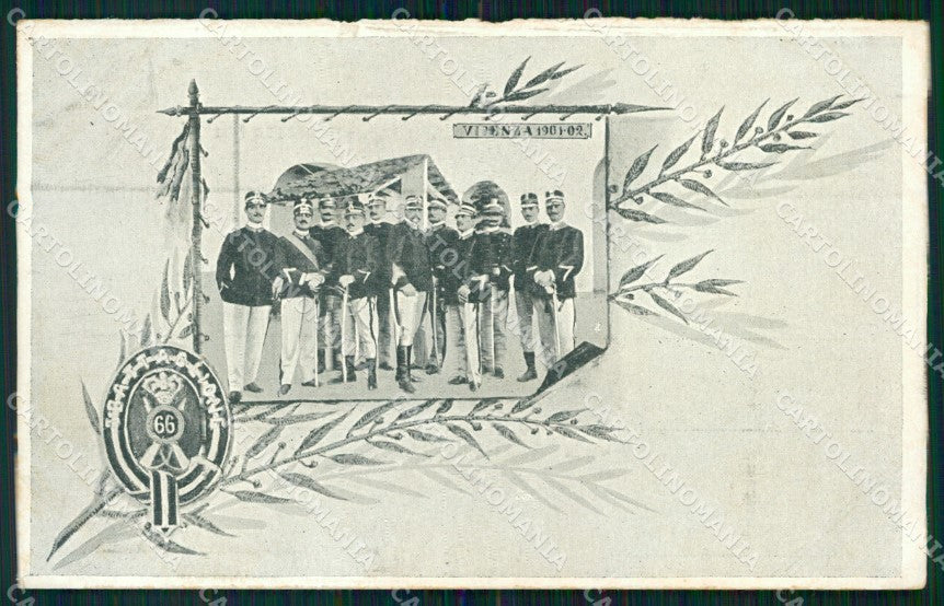 Militari Reggimentali 66º Reggimento Fanteria Vicenza cartolina XF5256 – fronte