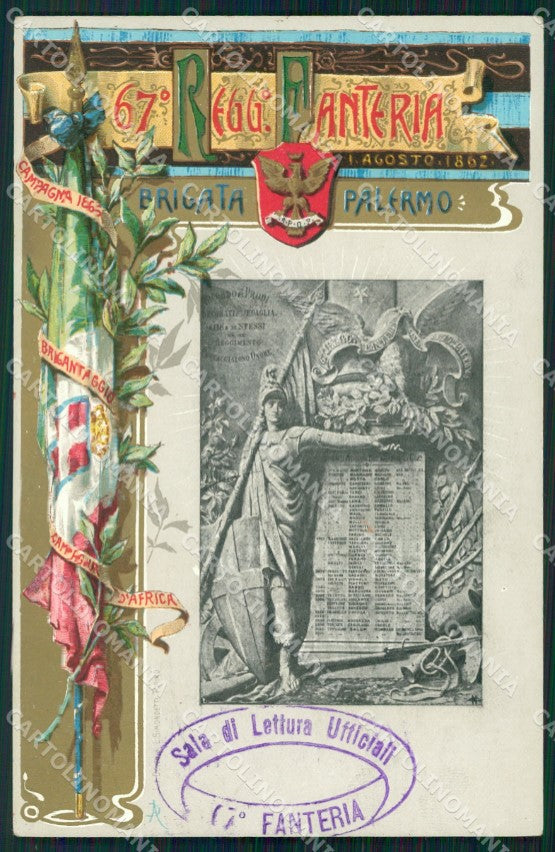 Militari Reggimentali 67º Reggimento Fanteria cartolina XF5262 – fronte