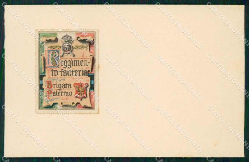 Militari Reggimentali 67º Reggimento Fanteria Brigata Palermo cartolina XF5265 – fronte