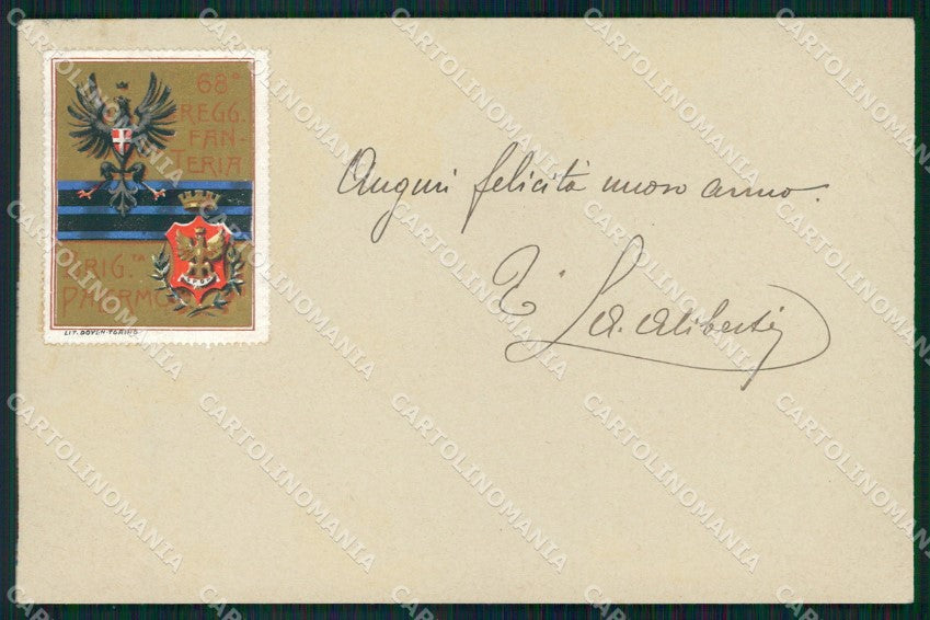 Militari Reggimentali 68º Reggimento Fanteria Brigata Palermo cartolina XF5279 – fronte