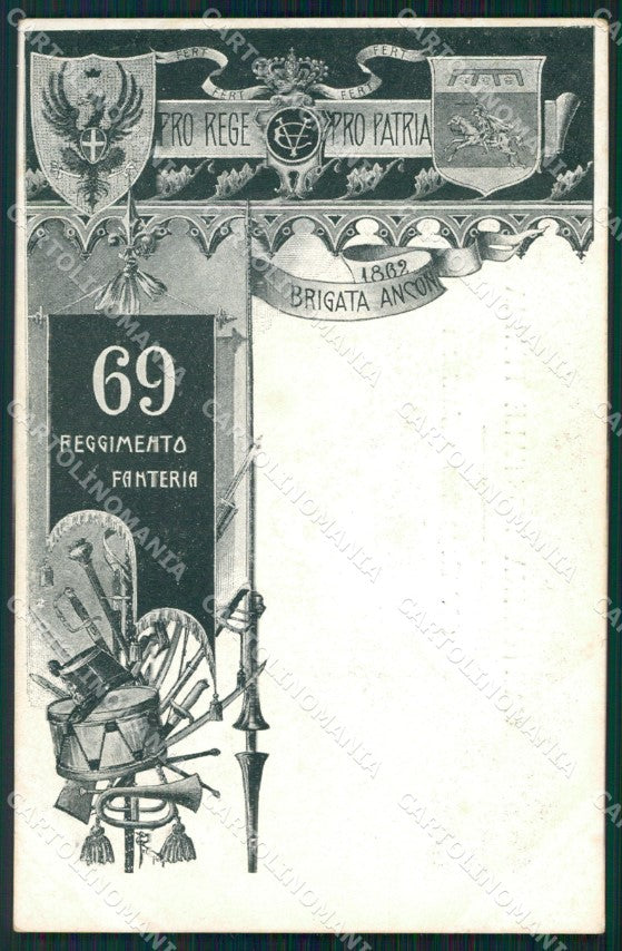 Militari Reggimentali 69º Reggimento Fanteria cartolina XF5283 – fronte