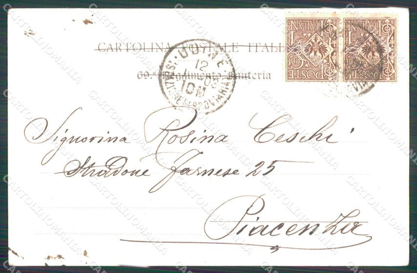 Militari Reggimentali 69º Reggimento Fanteria cartolina XF5284 – retro
