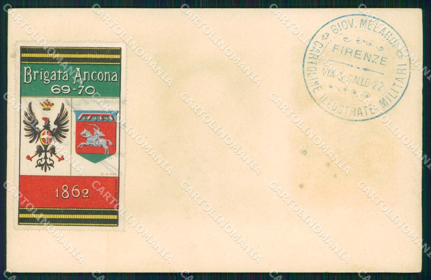 Militari 69º 70º Reggimento Fanteria Brigata Ancona cartolina XF5289 – fronte