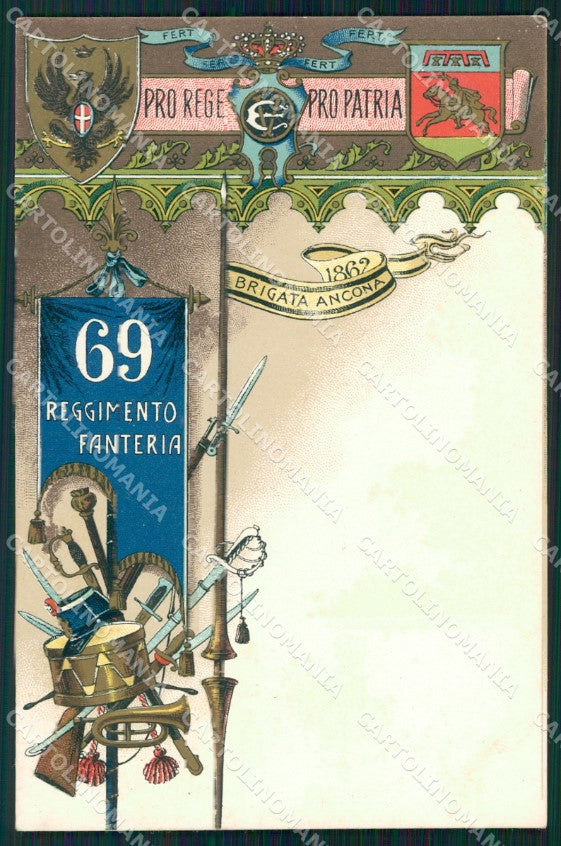 Militari 69º Reggimento Fanteria Brigata Ancona cartolina XF5290 – fronte