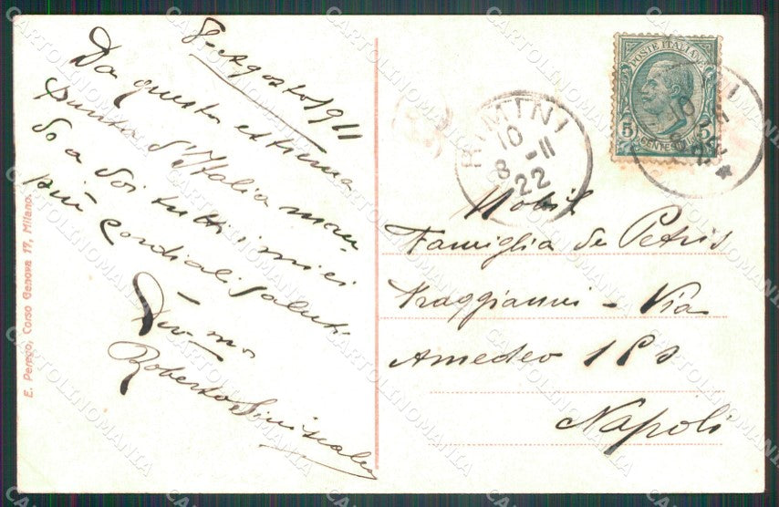 Militari 69º Reggimento Fanteria Tenuta Grigia PIEGATA cartolina XF5294 – retro
